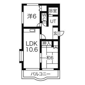 パレンティ―ア(2LDK/4階)の間取り写真