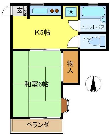 コーポ島田(1K/2階)の間取り写真