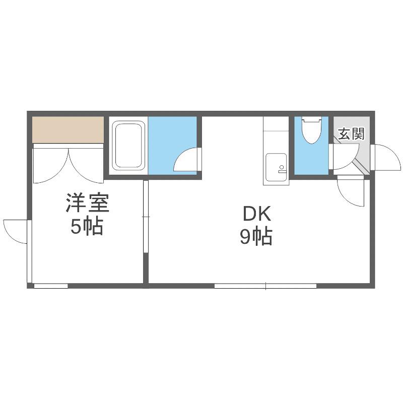 マインハイム(1DK/2階)の間取り写真