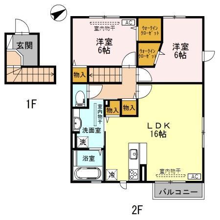 パストラル(2LDK/2階)の間取り写真