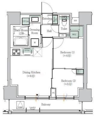 ONE ROOF RESIDENCE ASAKUSABASHI(2DK/5階)の間取り写真