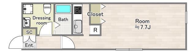 MODULOR大泉学園(1K/1階)の間取り写真