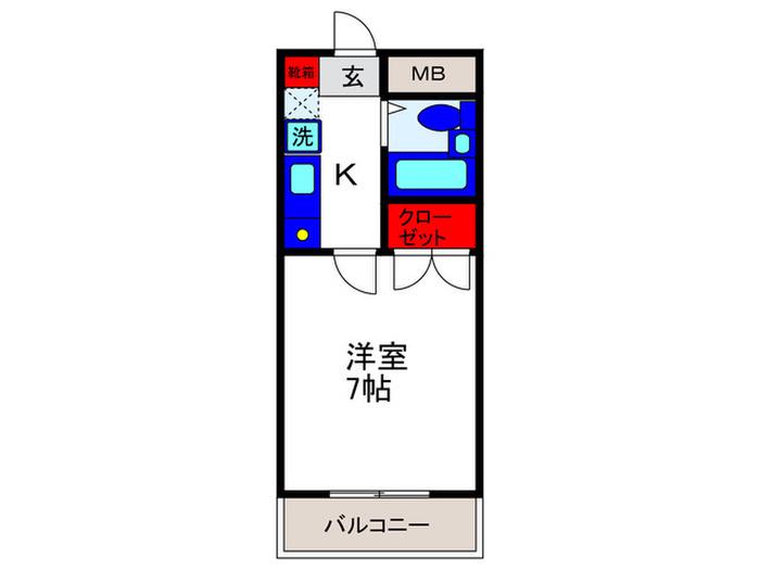エレガンス刀根山(1K/2階)の間取り写真