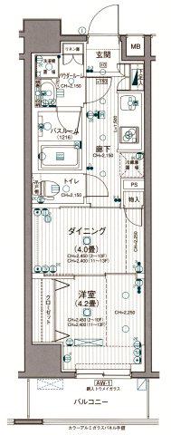 日神デュオステージ浅草三筋(1DK/11階)の間取り写真