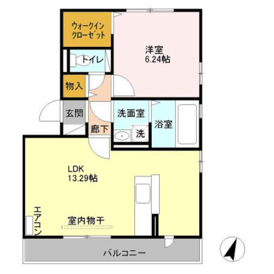 ラグランメール(1LDK/1階)の間取り写真