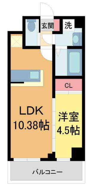プレジオ武庫川AIAN(1LDK/6階)の間取り写真