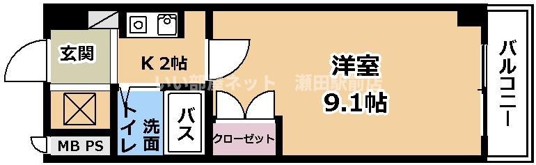 BEL PALAZZO(1K/4階)の間取り写真
