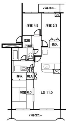 新座四季タウンF(3LDK/1階)の間取り写真