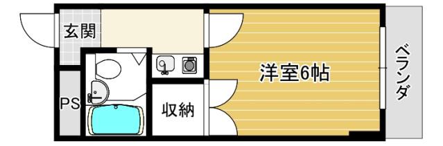 メゾン村上PARTII(1K/3階)の間取り写真