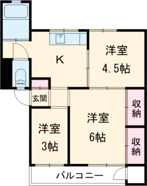 城山パレス(3K/3階)の間取り写真