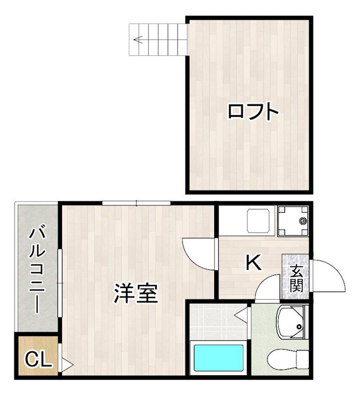 ヒロアーカ新守山(1K/1階)の間取り写真