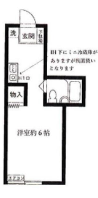 ポートヒル中山(ワンルーム/1階)の間取り写真