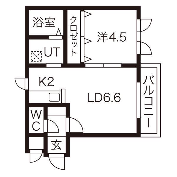 FORTRESS N18(1LDK/3階)の間取り写真