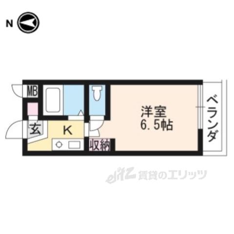 グランツ冷泉(1K/3階)の間取り写真