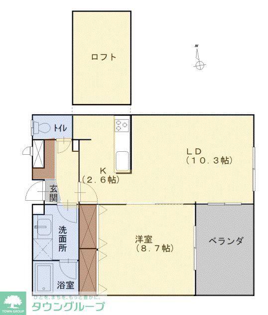 メイクスB棟(1LDK/3階)の間取り写真