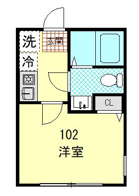 コルージャ(1K/1階)の間取り写真