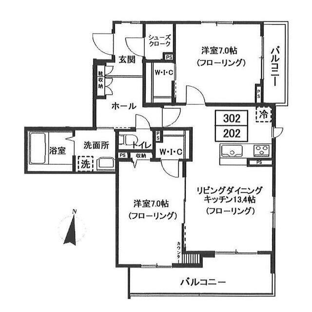 GOJOUSEI(2LDK/3階)の間取り写真