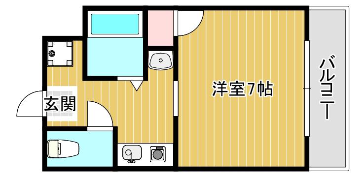 木津川TSマンション(1K/1階)の間取り写真