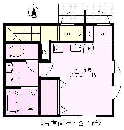 メゾンミワ(ワンルーム/1階)の間取り写真
