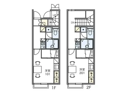 アーバンヒルズSUE(1K/2階)の間取り写真