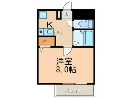 エムズワン(1K/6階)の間取り写真