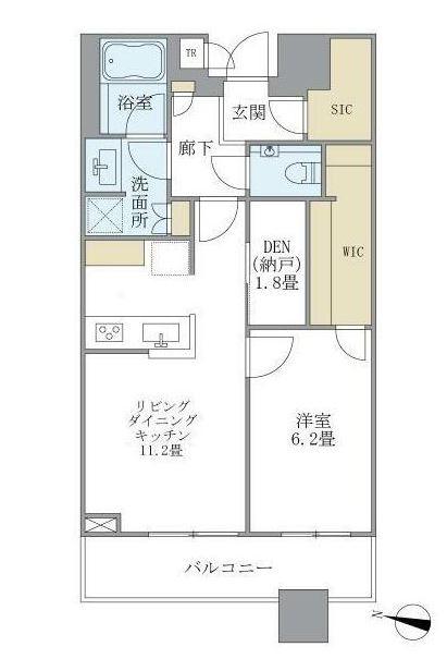 BRILLIA TOWERS目黒ノースレジデンス(1LDK/14階)の間取り写真