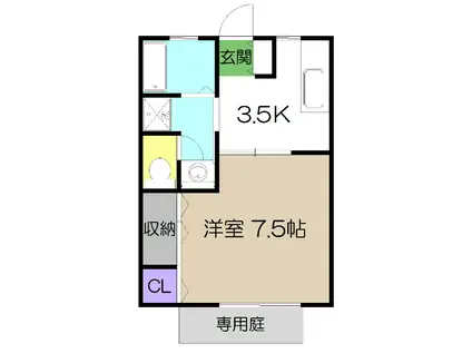 ハイツFATA(1K/1階)の間取り写真