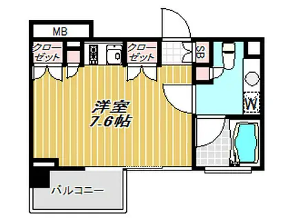 カスタリア戸越(ワンルーム/13階)の間取り写真