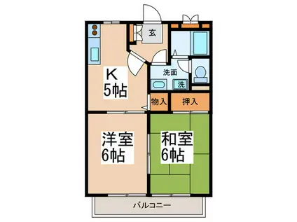 ファーミール宮崎台(2K/3階)の間取り写真