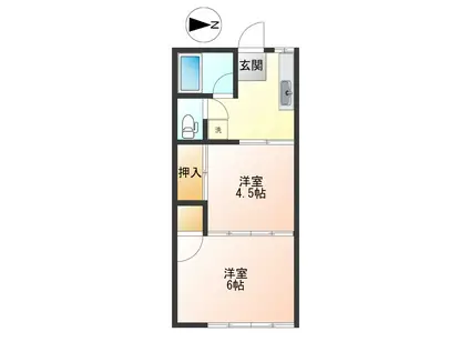 エトワール長町(2K/1階)の間取り写真