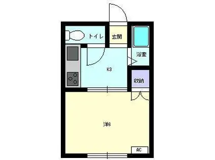 コーポ富士(1K/1階)の間取り写真