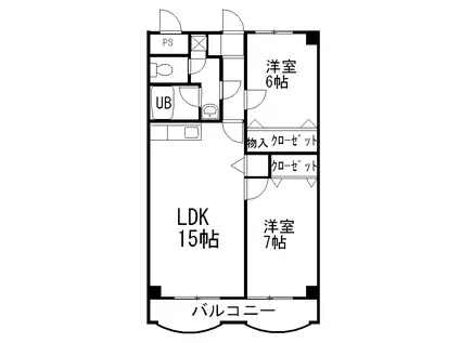 ベルエポック・フジカ(2LDK/3階)の間取り写真
