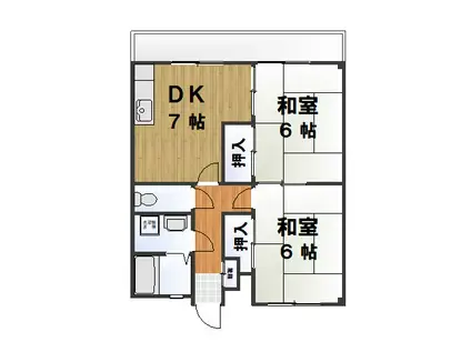 矢内マンション(2DK/2階)の間取り写真