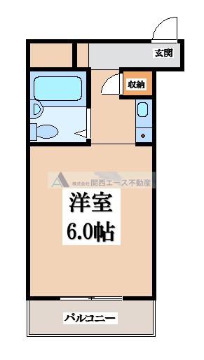 ザ・サウス(1K/3階)の間取り写真