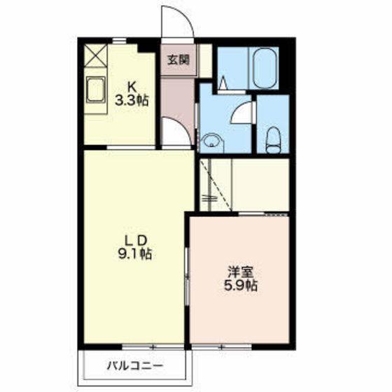 レフィナード(1LDK/2階)の間取り写真