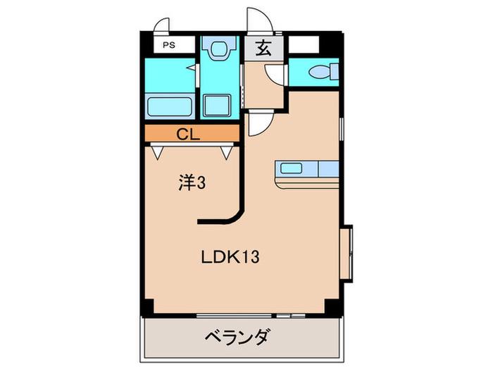 スカイコートマーヴィアイ(1LDK/3階)の間取り写真