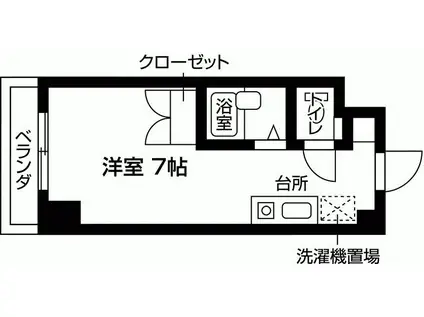 プレリュード江坂(1K/3階)の間取り写真