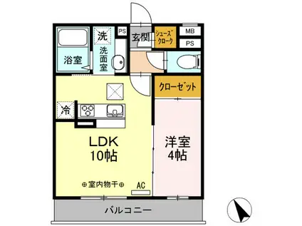 ハイム羽沢十番館(1LDK/1階)の間取り写真