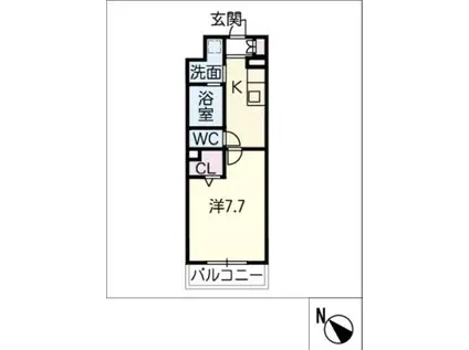 エスポワール白須賀(1K/1階)の間取り写真