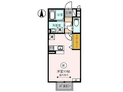 フレシール和田(ワンルーム/2階)の間取り写真