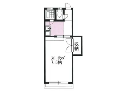 加藤荘(1K/2階)の間取り写真