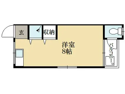 プランドール一乗寺(ワンルーム/2階)の間取り写真