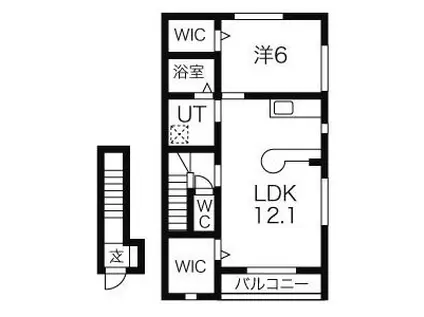 セレーノ・さくら(1LDK/2階)の間取り写真