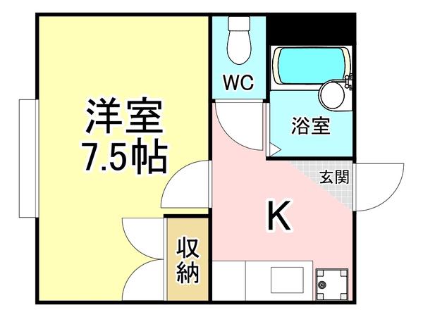 NO.23 ベイサイドアネックス(1K/4階)の間取り写真
