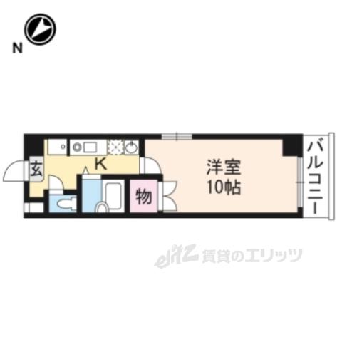 アートプラザ南笠(1K/4階)の間取り写真