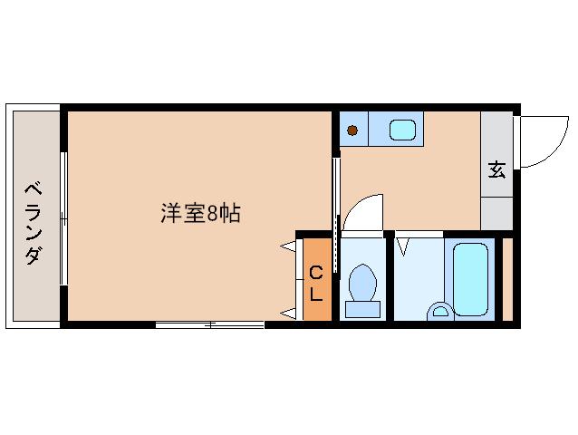 アクティ山一(1K/2階)の間取り写真
