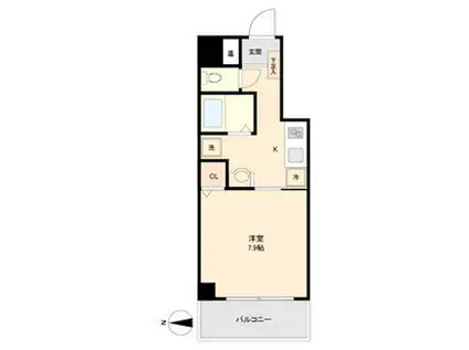 LA DOUCEUR 伏見(1K/3階)の間取り写真