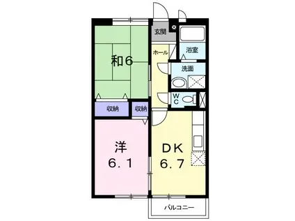 アルゴハイツ(2DK/1階)の間取り写真