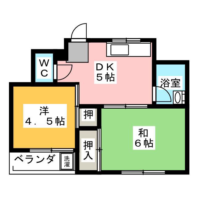 コーポマルナカ(2DK/2階)の間取り写真