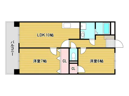 エルフ・フォレスト(2LDK/2階)の間取り写真